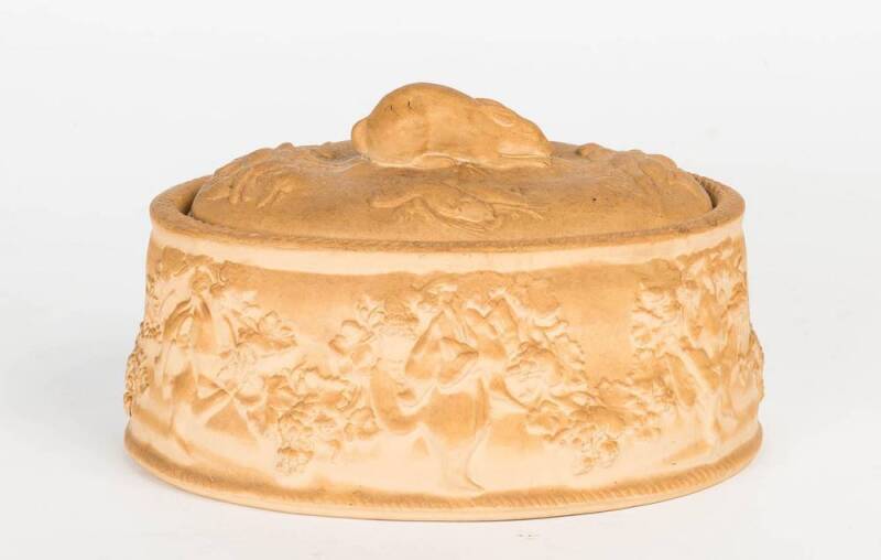 A Wedgwood stoneware game dish and cover, English, 19th Century. 26cm wide