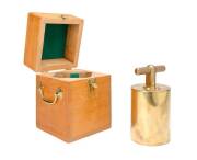 Troy 9 piece weight set, in original wooden box, crown seal authenticating Government weight standard & Troy, 400 & 500 ounce, in original wooden boxes also with crown seal. 20th Century. (3 items) - 3