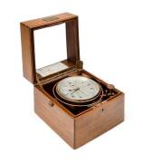 Chronometer by Thomas Mercer Ltd St. Albans, England, in original timber case. Supplied by Henry Browne & Son Ltd Barking (No. 19226), with Dutch shipping lable "N.V. Observator Rotterdam" & vessel name (illegible)