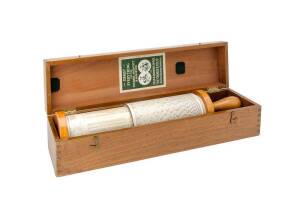 Fuller calculator by WF Stanley, London, 19th Century. Cylindrical slide rule, in original wooden case with instruction booklet.