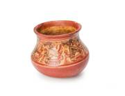 Mayan polychrome pottery vessel, late Classic period, 600-900 A.D. Central America. Diameter 13cm.