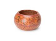 Mayan polychrome pottery vessel, late Classic period, 600-900 A.D. Central America. Diameter 16cm.