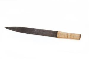 AFGAN tribal dagger with acid etched blade & bone handle, 19th Century most likely from the Khyber Pass area.
