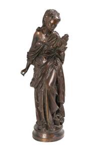 CARRIER-BELLEUSE, (Albert-Ernest.1824-1887): "La Fourmi" French bronze statue, 19th Century. 50cm