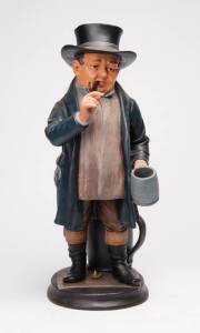 Austrian pottery figure of the pipe smoker, early 20th Century. 64cm