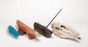 POND YACHTS: Group of 5 assorted hulls. Early to mid 20th Century. Longest 45cm