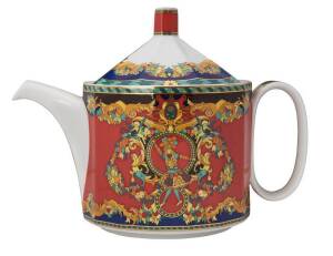 VERSACE "Le Roi Soleil" porcelain teapot by Rosenthal in original box. 16cm