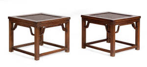 A pair of Chinese Huali square stools (Fangdeng), 20th century