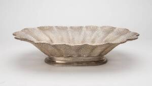 Christofle French silver plated bread basket, early 20th Century. 46 x 29cm.&nbsp;