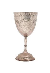 Sterling silver presentation trophy goblet, 19th century.&nbsp;