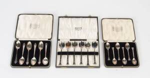 Three boxed sets of six sterling silver teaspoons for William Drummonds & Co.&nbsp;