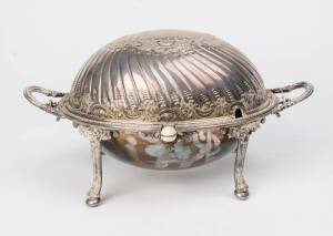 English silver plated tureen with ivory handle, 19th century. 22cm high, 39cm wide.