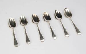 Set of six Georgian sterling silver table spoons, London circa 1820.&nbsp;