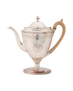 Antique silver tea pot in the Georgian style.&nbsp;