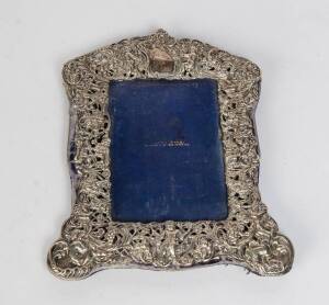 Sterling silver antique picture frame marked Hardy Bros Sydney & Brisbane. 20cm high, 17.5cm wide.