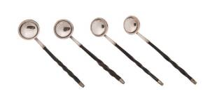 Set of 4 sterling silver toddy ladles by John Evans of London circa 1841