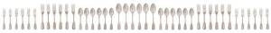 Sterling silver fiddle & thread patterned flatware. 42 pieces by Charles Boyton of London circa 1858. 2725grams