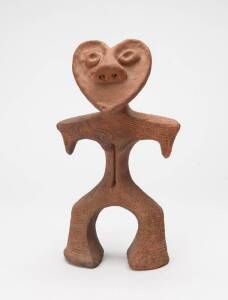 Tribal terracotta totem figure, 20th Century. 28cm.