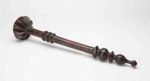 TULA, Fijian transitional war club with unusual turned wooden handle, 19th Century. 52cm.
