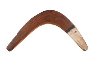 Two Boomerangs, Mornington Island, Queensland, pigments on carved wood.