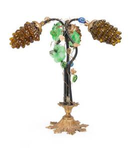 Murano glass & metal table lamp, c1970. 54cm.