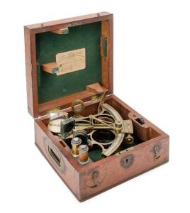 Cased Sextant with paper lable "Chart Agent...London". 19th Century.