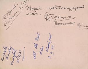 WW1 nurses autograph book & group of six WW1 period coasters.