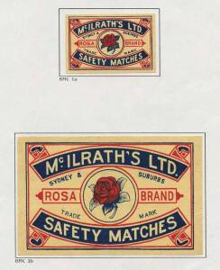 MATCHBOX LABELS: Australian collection by the manufacturer, on 'printed' &nbsp;pages in 6 binders. With the major manufacturer's and smaller producer's incl. pre 1900's labels, as singles, part and full sets. Plus a full bound run of the "Observer", 1958 - 201
