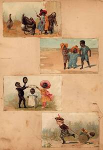 SCRAP ALBUM, late 19th/early 20th Century American album including a range of "negro" postcards.
