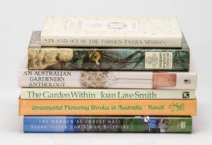 GARDENS & GARDENING: A collection of books including "An Encyclopaedia for Australian Gardeners" by Hurley [1946], "Complete Australian Garden Manual" by Winser [1953], "Colour Schemes for the Flower Garden" by Jekyll, "Beautiful Leaved Plants" by Perry, 