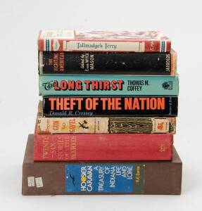 AMERICA: A collection of books, mainly hard cover and diverse in topics, including natural history, novels, politics, folklore, city histories, photographs, etc. (90+ items).