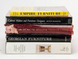 FURNITURE: A collection of books and catalogues including "Empire Furniture" by Grandjean, "Georgian Furniture" byFitz-Gerald, "William and John Linnell" by Hayward & Kirkham (2 cased volumes), "Cabinet Makers and Designers" by Honour, plus 8 other items.