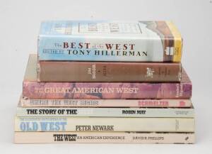 THE AMERICAN WILD WEST: A collection of mostly hard-cover books including "The West of Buffalo Bill" by McCracken, "Images of the Old West" by Brown, "Gold and Silver in the West" by Watkins and 51 others (approx. 60 items).&nbsp;