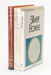 GOLD & SILVER BOXES: "Gold Boxes and Miniatures of the Eighteenth Century" by Grandjean, et al. [1975, 1st ed.], "The Rene Friborg Collection: IV - Gold Snuff Boxes", "Eighteenth Century Gold Boxes of Europe" by Snowman and 1 other. (5 vols.)