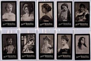 MOVIE STARS & ACTRESSES: c1900-38 collection, noted c1900 Phillips Guinea Gold "Actresses" (28); c1910 BAT "Actresses" (13); c1929 Girls Crystal "Film Stars" [6]; c1930 Film Fun "Movie Stars" [12]; c1930s anonymous "Movie Stars" [48]; 1938 BAT "Grace and 