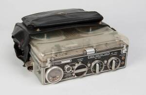 A Nagra Kudelski III tape recorder in fitted carry bag.