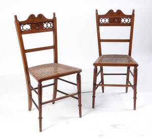 Pair of late Victorian walnut cottage chairs
