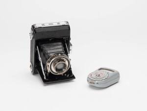 ZEISS IKON (Germany): Zeiss Ikon 120 film camera circa 1930s with a Jena light meter. (2 items)