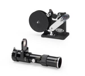 GALILEO OPTICAL (Italy): A group of Gami 16 accessories with a Bobinatrice (spool winder) in original box with a quantity of 16mm slide mounts, the rare 4X telephoto lens and a "Gami 16 and accessories" booklet in English. (3 items)