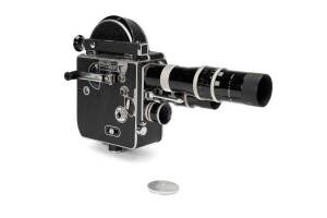 PAILLARD S.A. (Switzerland): Bolex H-16 Leader 16mm movie camera SN 98029, with serial number matched octameter and three Kern Paillard Yvar AR lenses - 16mm f2.8, 75mm f2.8, and 150mm f4.