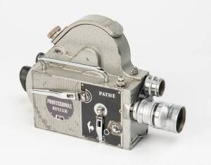 PATHE FRERES (France): Pathe Professional Reflex-16 16mm movie camera with Bell & Howell Angenieux 3" f2.5, Bell & Howell Super Comat 0.7" and 1" lenses.