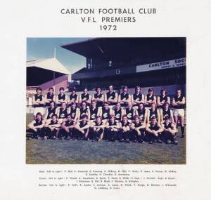 CARLTON: 1972 Team photograph, "Carlton Football Club, V.F.L. Premiers 1972"