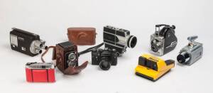 A large and varied group of vintage cameras (3 boxes, approximately 60 cameras and accessories).