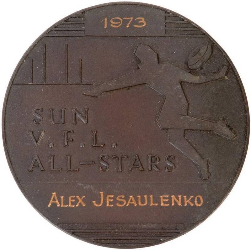 ALEX JESAULENKO'S 'THE SUN' V.F.L. ALL-STARS MEDAL 1973