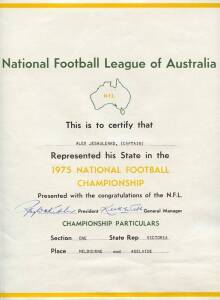 1975 VICTORIAN TEAM, certificate