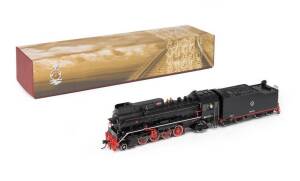 BACHMANN CHINA: CS00306 JS Class 2-8-2 Steam Locomotive (B Type) in red and black livery together with open wagons CF00401, 403, 406 & 408. All NIB. (5 items).