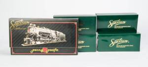 BACHMANN Spectrum Series: On30 fright cars, etc., comprising #25128 (Closed Street Car), #26123, #26314, #27470 and #27723. All NIB. (5 items).