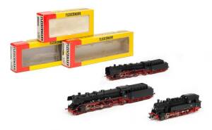 FLEISCHMANN: Steam locomotives comprising #4093, 4103 & 4104. All in original boxes. (3 items.