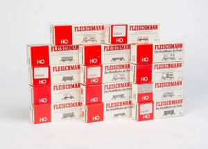 FLEISCHMANN: HO scale freight cars, comprising #5010, 5011, 5012, 5014, 5020, 5021, 5022, 5029 (x2), 5032, 5042, 5043 & &nbsp;5046 (x2). All in original boxes. (14 items).