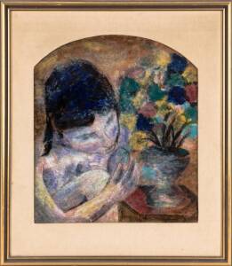 Australian pottery panel signed lower right dated '78 (signature illegible). 34 x 39cm.
